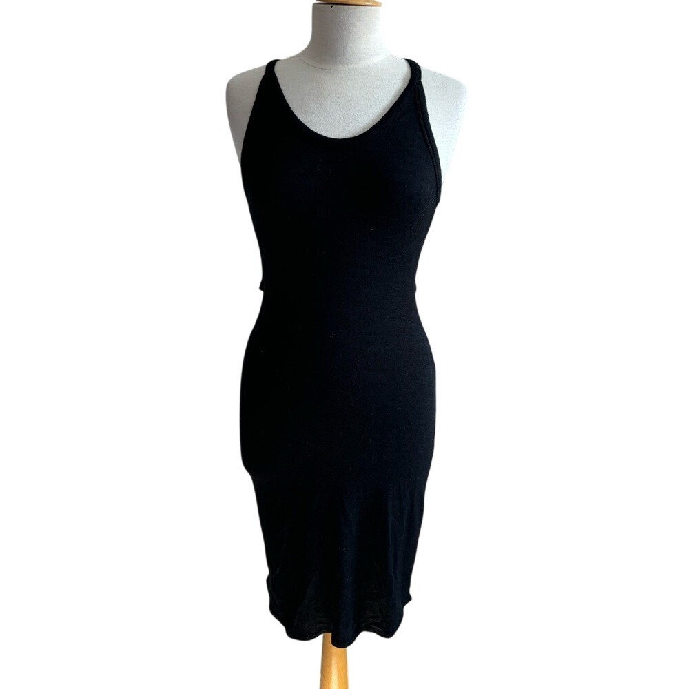 Aritzia Wilfred Free Dress Black Sleeveless Scoop Neck w/ peekaboo back Size S